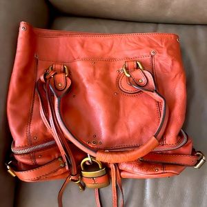 Chloe orange paddington bag
